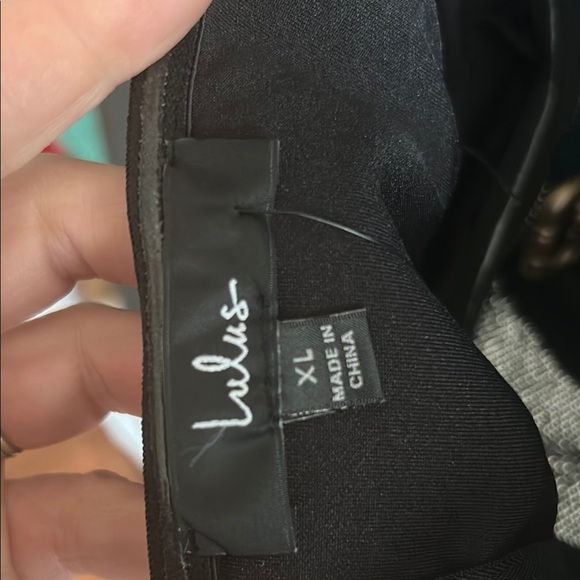 Lulu's Black and Silver Off-Shoulder Dress - Picture 4 of 5